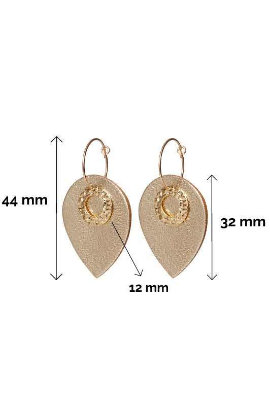 Earrings see through little love*leather gold filled
