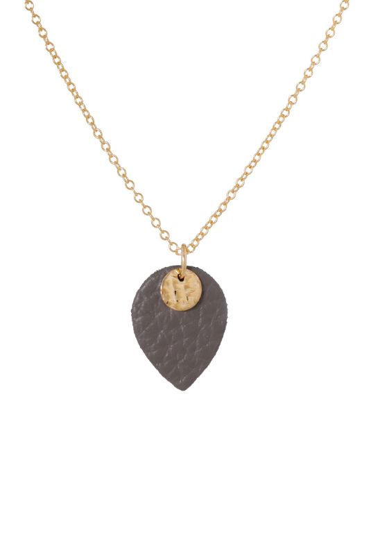 Ketting julia's mini me*leer gold filled