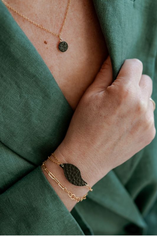Bracelet mini me*leer gold filled