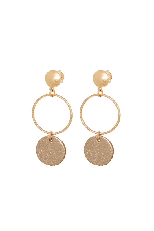 Earrings big love*leather gold filled*basic