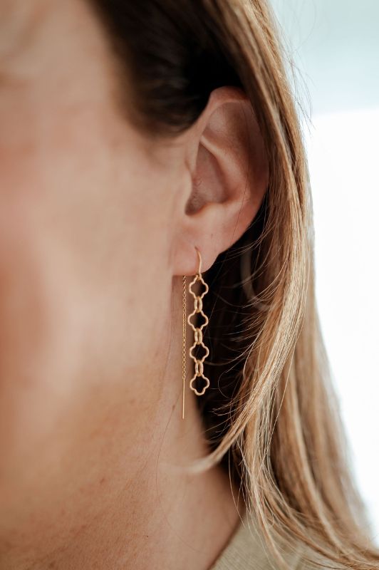 Oorbellen single only luck*gold filled*oorketting