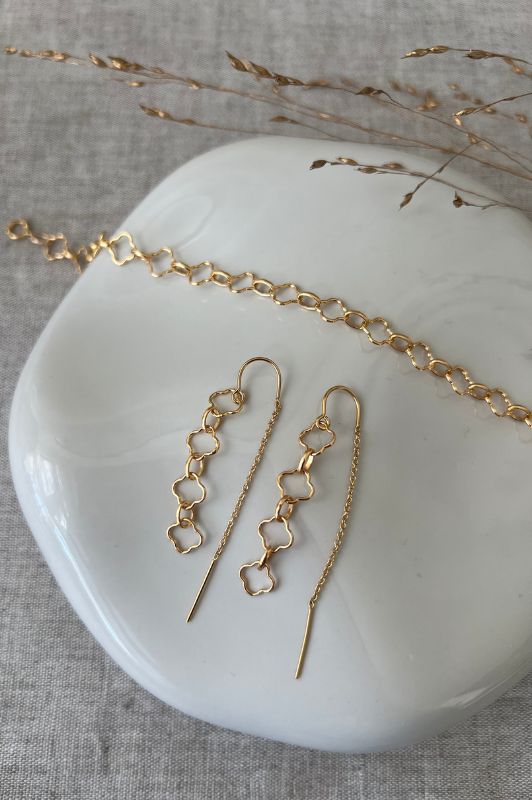 Earrings julia's mini me*leather gold filled*basic