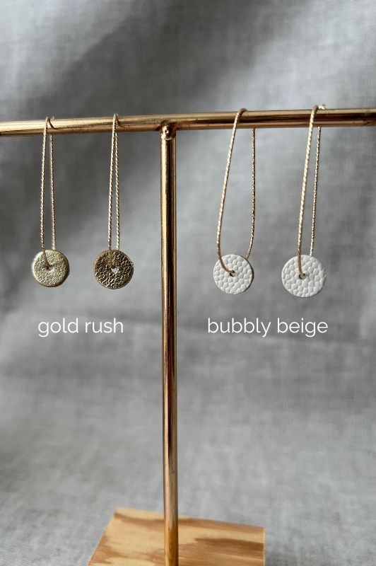Oorbellen moo swing*leer gold filled