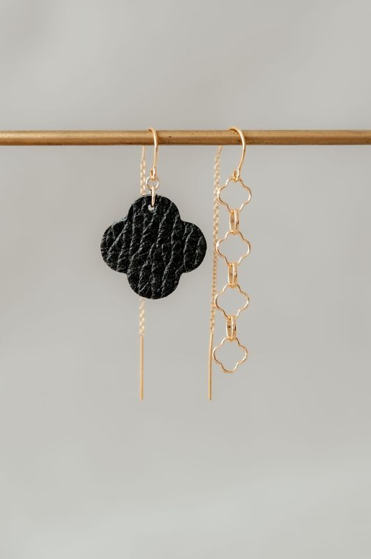 Oorbellen only luck mix*leer gold filled*oorketting