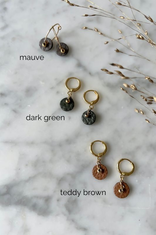 Oorbellen see through moo*leer gold filled*clip