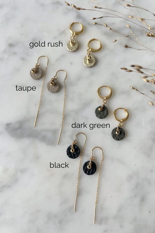 Oorbellen see through moo*leer gold filled*clip