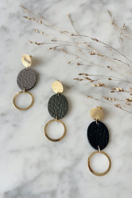 Oorbellen never letting go*leer gold filled