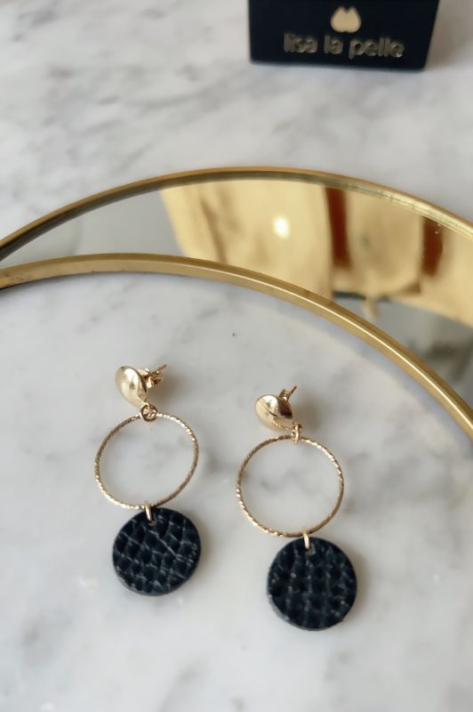 Earrings big love*leather gold filled*basic