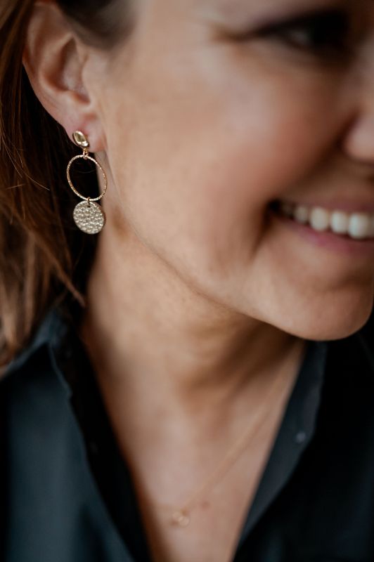 Earrings big love*leather gold filled*basic