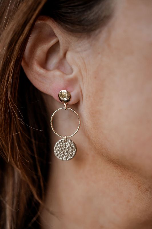Earrings big love*leather gold filled*basic