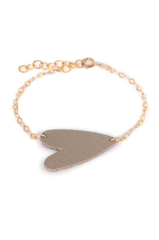 Armband big love*leer gold filled
