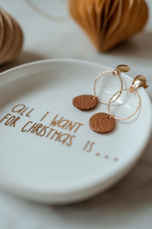 Earrings big love*leather gold filled*basic