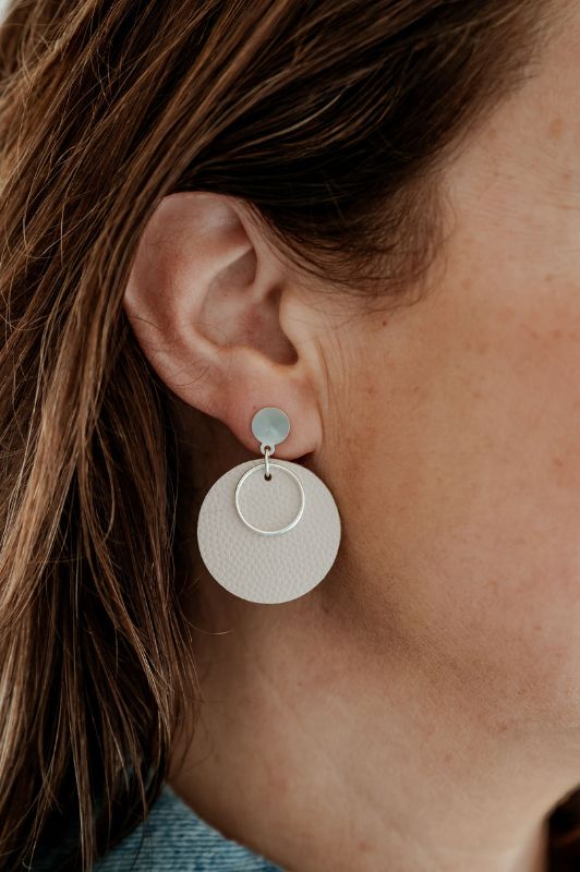 Earrings miss coco*leather gold filled
