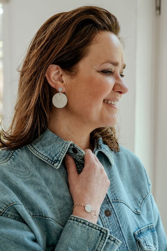 Earrings miss coco*leather gold filled