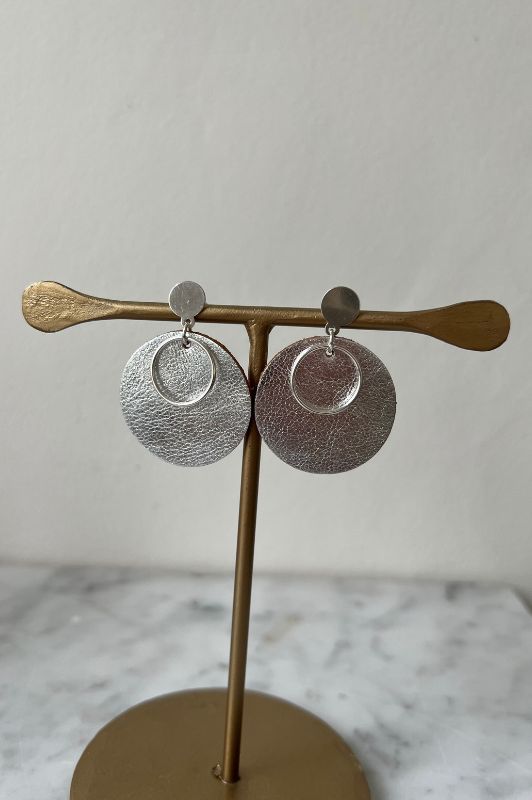 Earrings miss coco*leather gold filled
