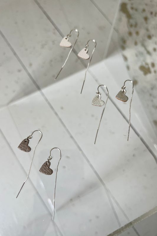 Oorbellen true to your heart*leer silver*oorketting
