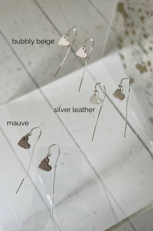 Oorbellen true to your heart*leer silver*oorketting
