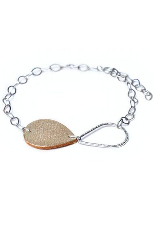 Armband mini me*leer silver