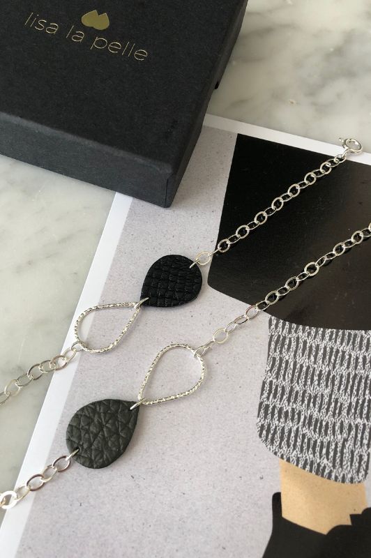 Armband mini me*leer silver