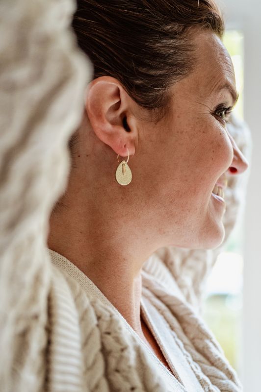 Earrings spiky mini me*leather gold filled*basic