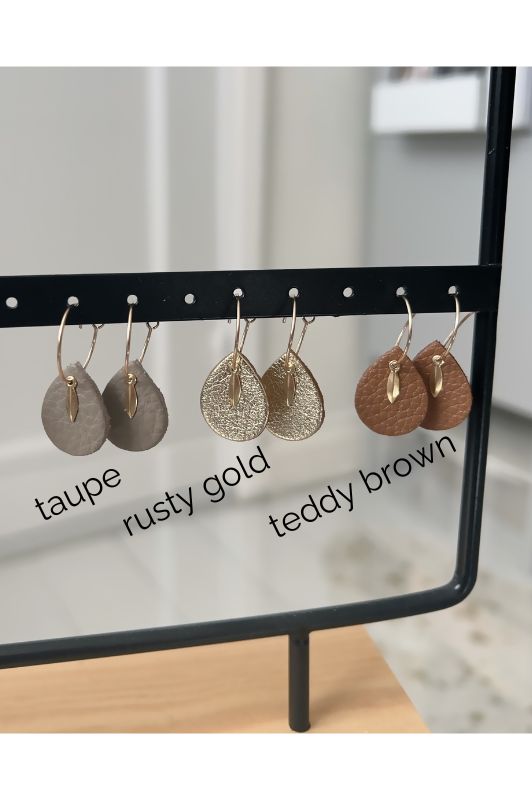 Earrings spiky mini me*leather gold filled*basic