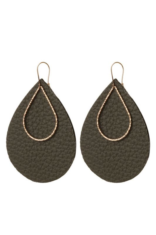 Earrings love me two*leather and gold filled