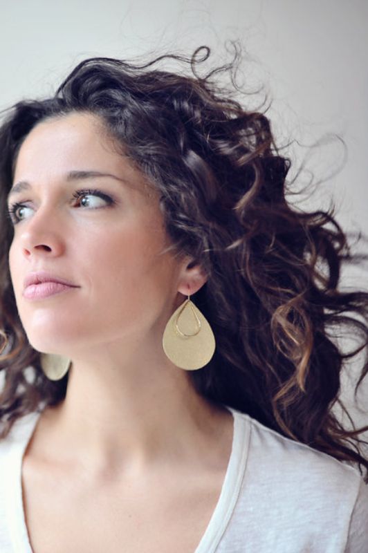 Earrings love me two*leather and gold filled