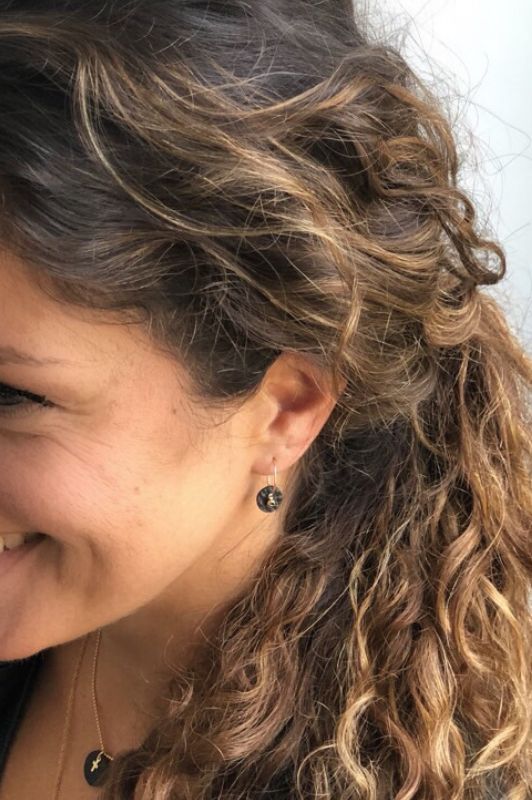 Earrings see through moo*leer gold filled*basic