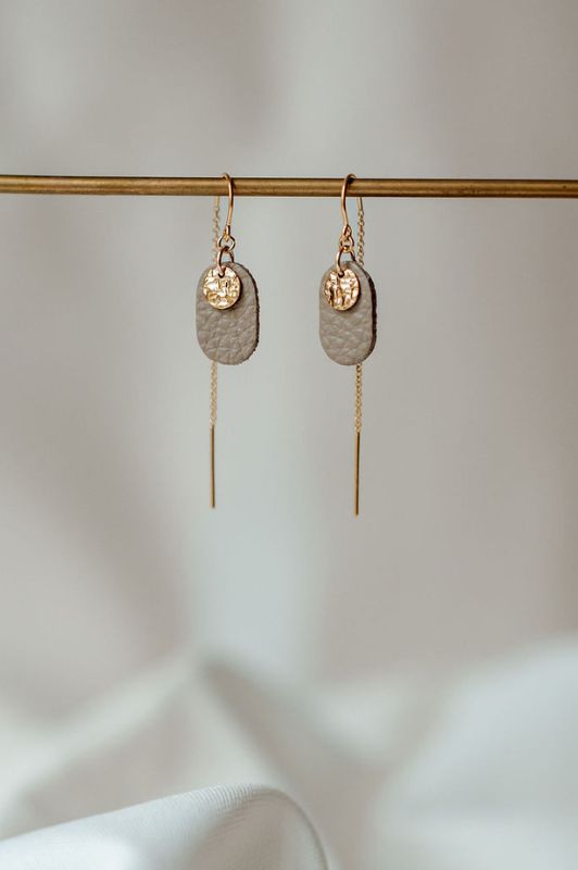 Oorbellen julia's pillow talk*leer gold filled*oorketting