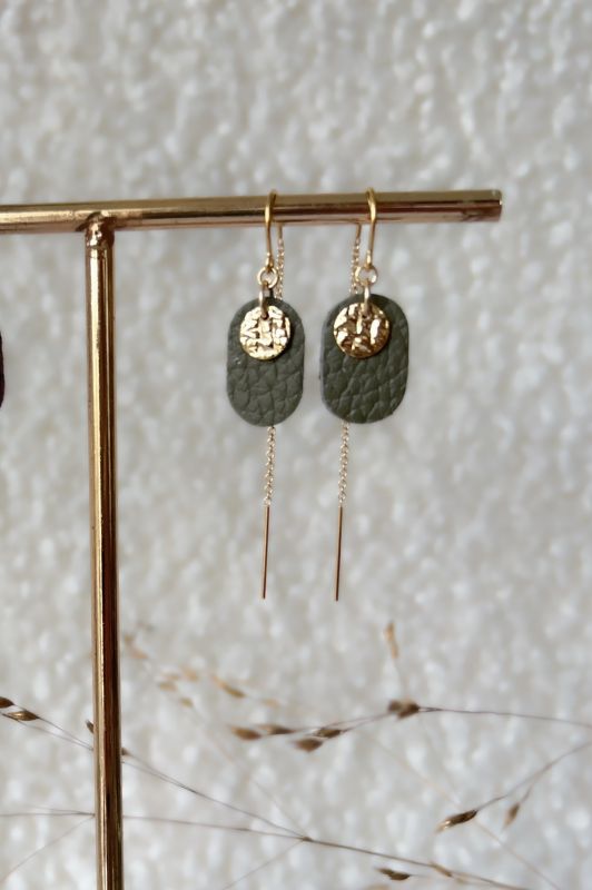 Oorbellen julia's pillow talk*leer gold filled*oorketting