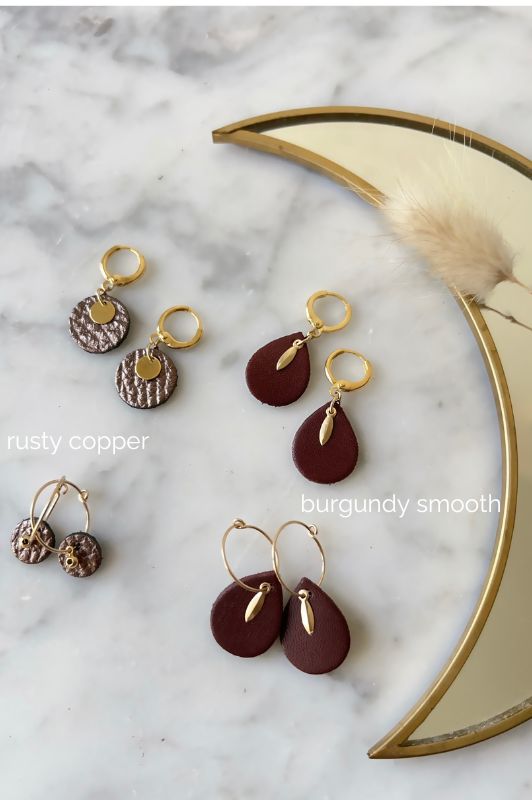 Oorbellen spiky mini me*leer gold filled*clip