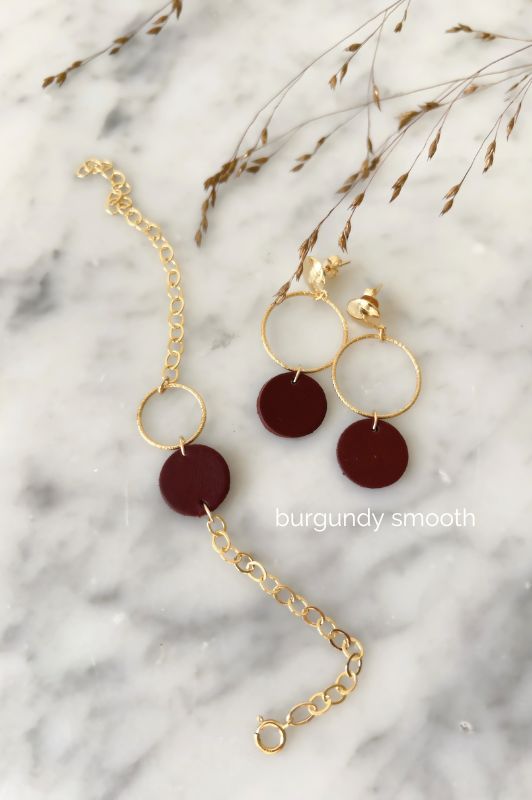 Earrings big love*leather gold filled*basic