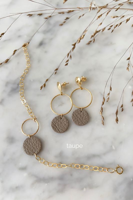 Earrings big love*leather gold filled*basic