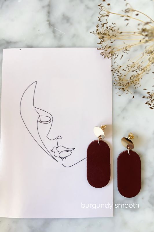 Earrings julia's mini me*leather gold filled*basic