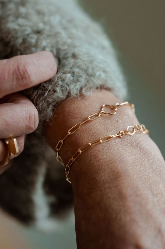 Oorbellen single mini luck*gold filled*oorketting