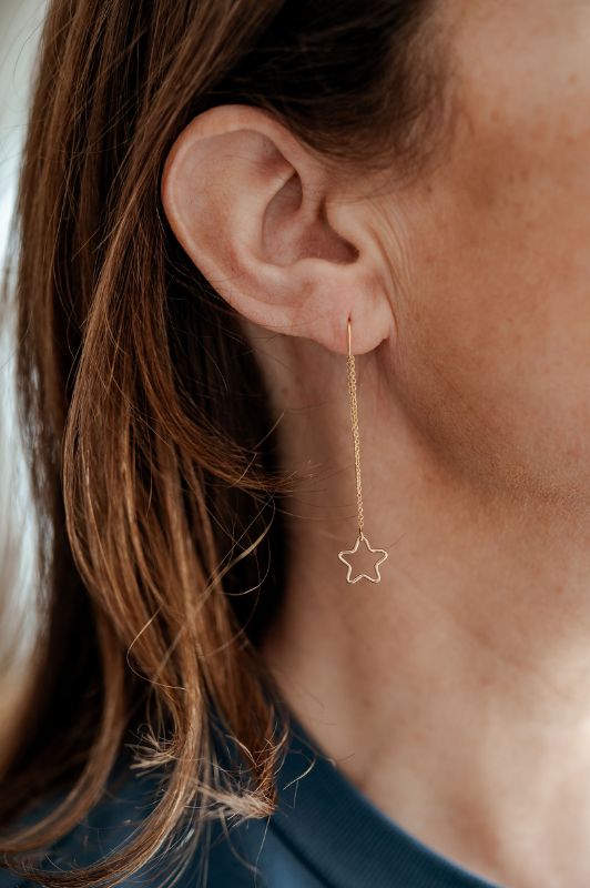 Oorbellen single universe mix*gold filled* oorketting