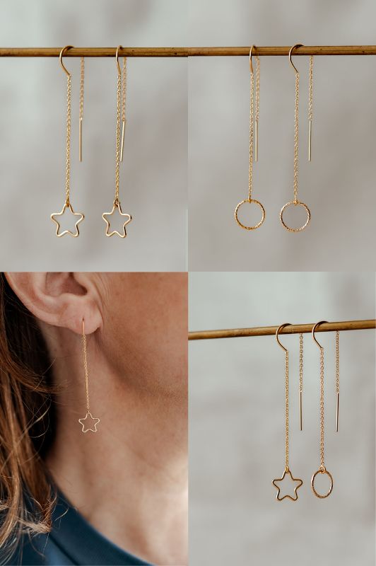 Oorbellen single universe mix*gold filled* oorketting