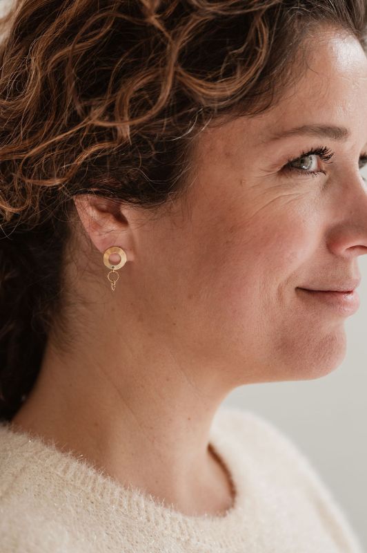 Earrings spiky with grace*leather gold filled