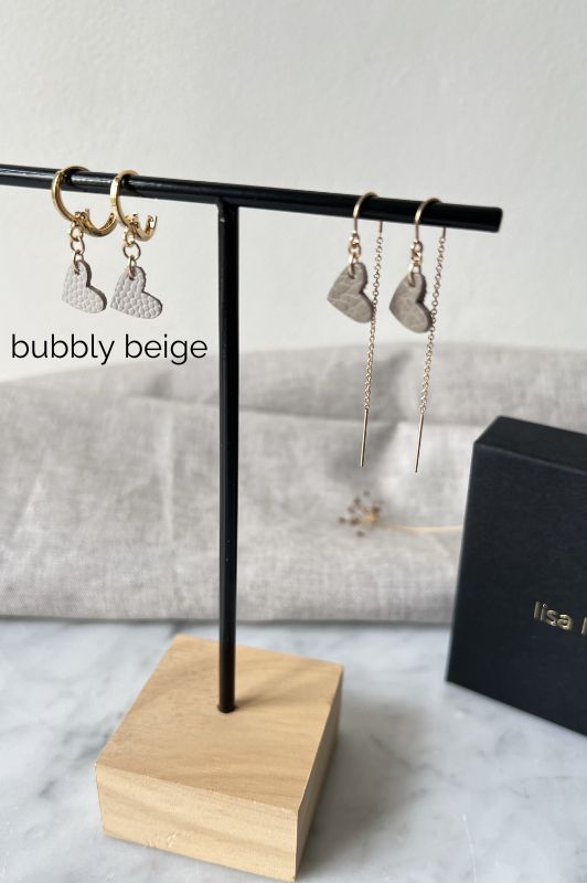 Earrings true to your heart*leather gold filled*clip