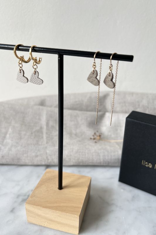 Earrings true to your heart*leather gold filled*clip