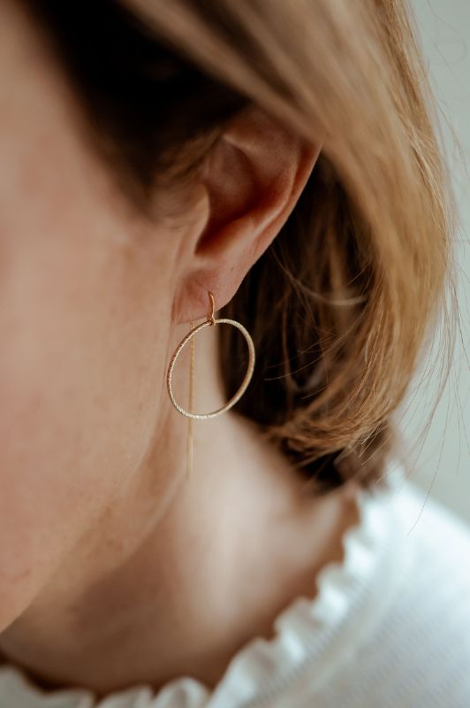 Earrings julia's mini me*leather gold filled*basic