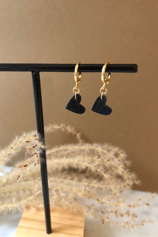 Earrings true to your heart*leather gold filled*clip
