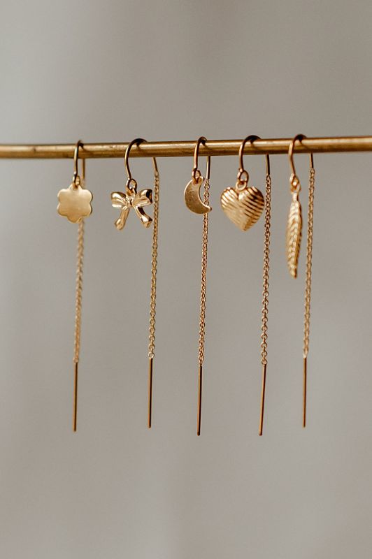 Earrings julia's mini me*leather gold filled*basic