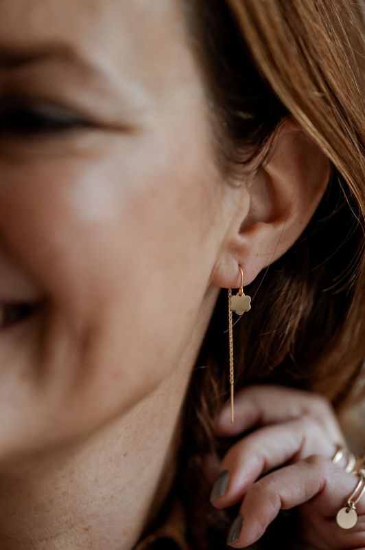 Oorbellen single sunny days*gold filled*oorketting