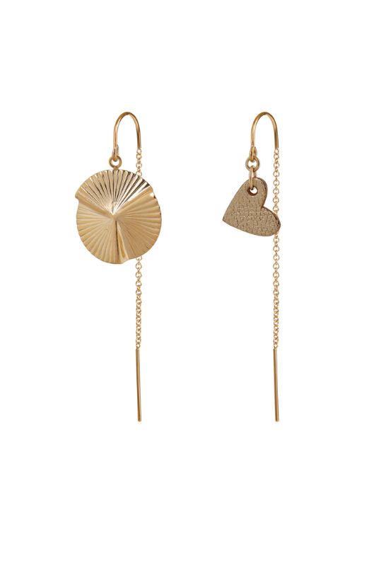 Earrings mix nolah's heart*leather gold filled