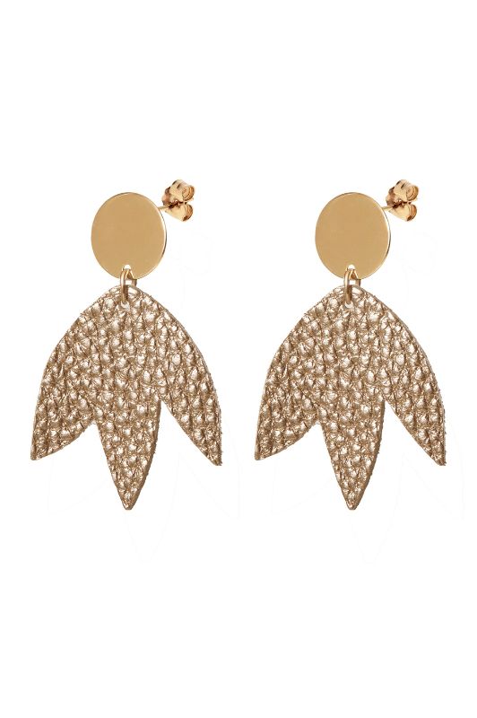 Earrings bloom your way*leather gold filled