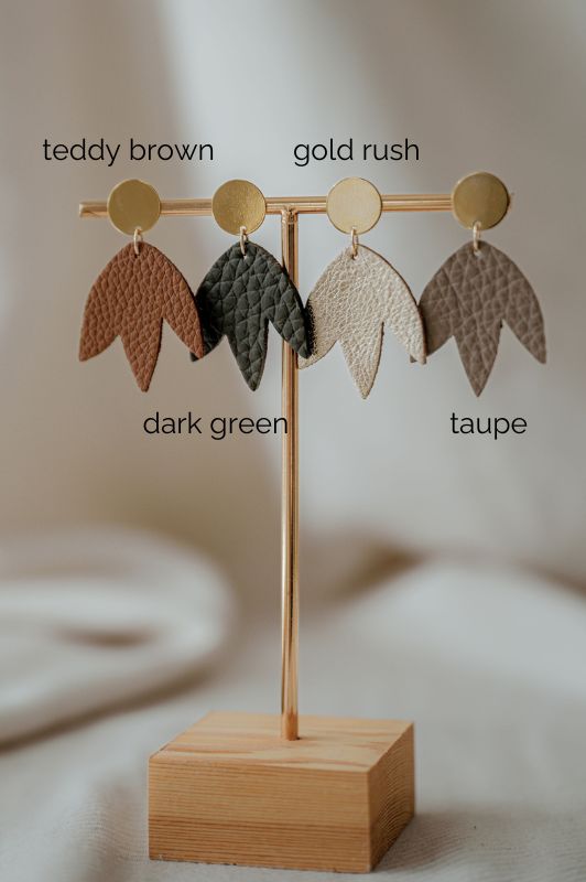 Earrings bloom your way*leather gold filled