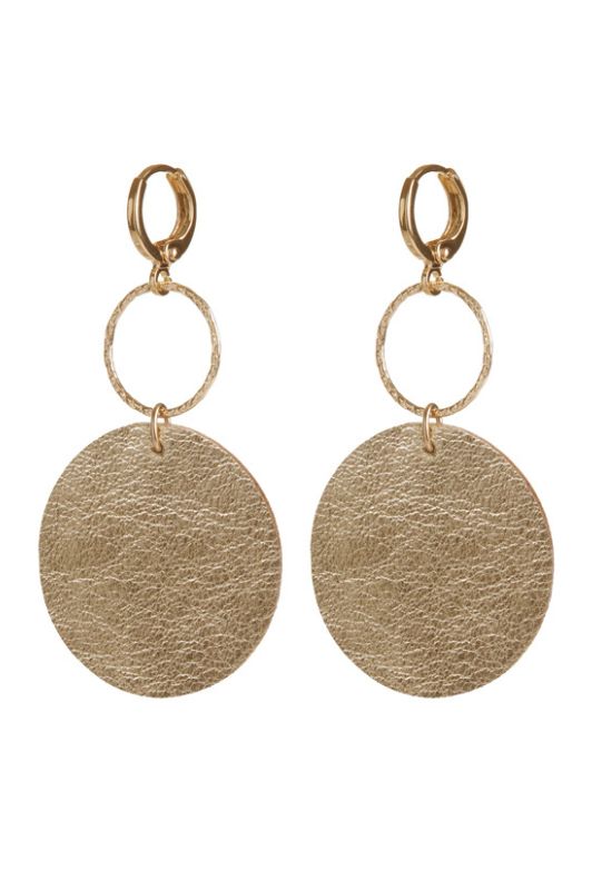 Earrings coco love*leather gold filled