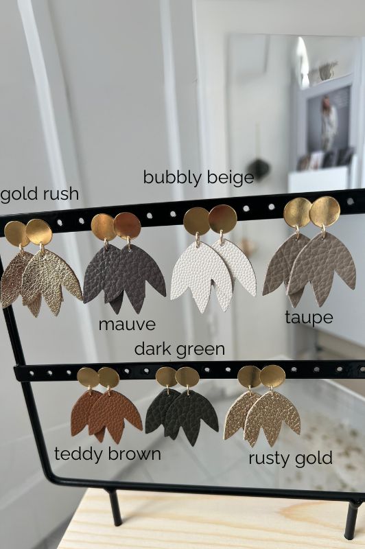 Earrings bloom your way*leather gold filled