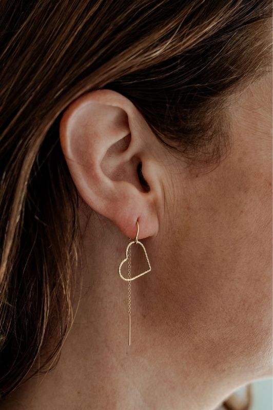 Earrings forever by heart*gold filled*structure